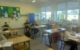 Uczestnicy Kangura Matematycznego - na sali w czasie konkursu