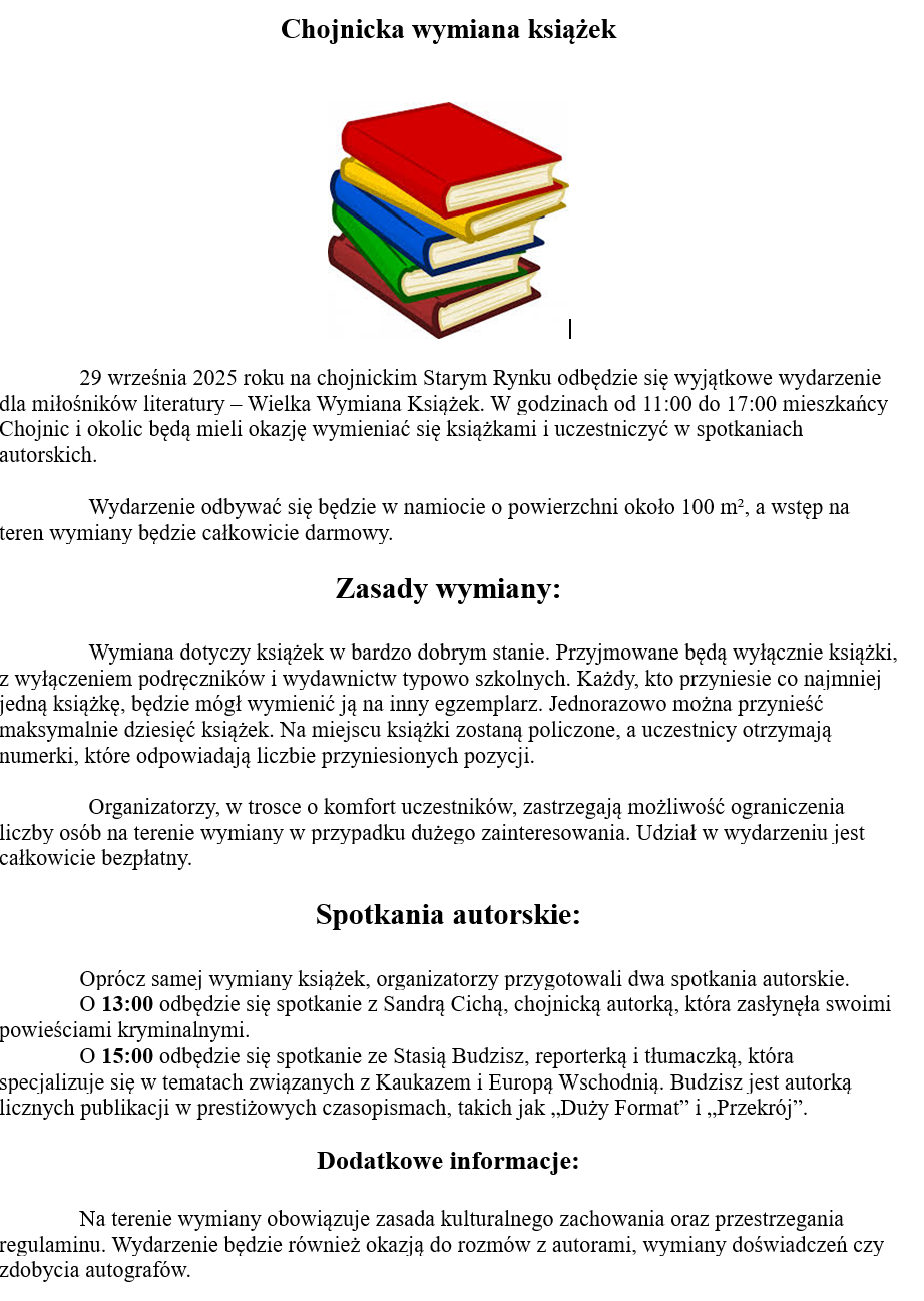 chojnicka wymiana książek