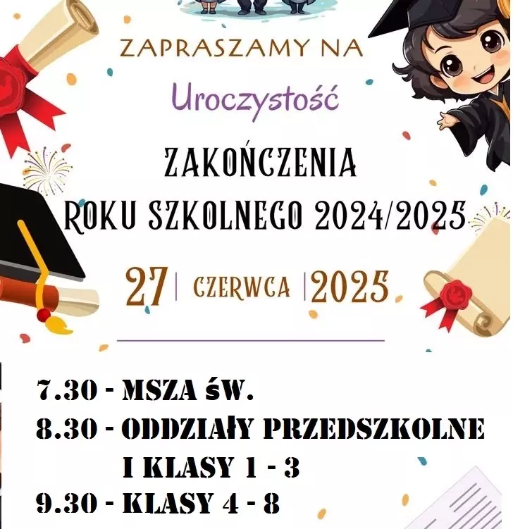 Zdjęcie do UROCZYSTE ZAKOŃCZENIE ROKU SZKOLNEGO 2024/2025 w SP OGORZELINACH
