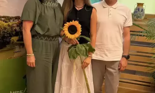 Emilia Narloch z rodzicami