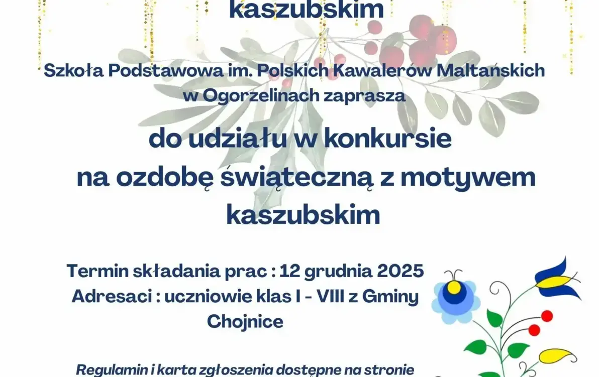 Zdjęcie do Gminny konkurs na ozdobę świąteczną z motywem kaszubskim